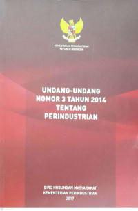 Image of Undang-Undang Nomor 3 Tahun 2014 Tentang Perindustrian