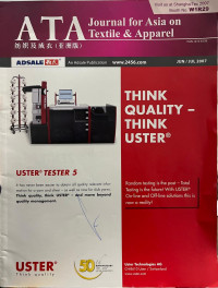 ATA Journal for Asia On Textile & Apparel: Think Quality - Think Uster